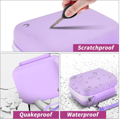 AbergBest Digital Camera Carrying Case: Purple Protective Case for 21 Mega Pixels LCD Rechargeable HD/Kodak/Canon/Sony