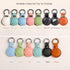 Genuine Leather Airtag Holder, Suitable for Apple Airtag Keychain with Stainless Steel Ring Lock - White V2.0