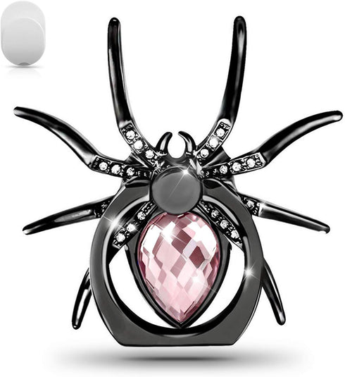Allengel Spider Phone Ring Holder Stand, Animal Bling Finger Ring Grip, Diamond Kickstand for Smartphone - Pink
