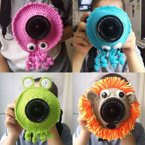 Saycker Shutter Huggers, Camera Buddies Shutter Hugger Photography Props, Handmade Knitted Lens Accessories Pet