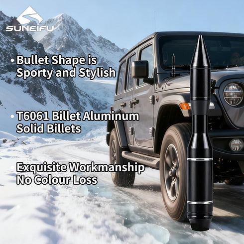 SUNEIFU Car Antenna, Short Stubby Bullet Style Mast Replacement, Premium Signal Reception Waterproof Car Stereo Aerial