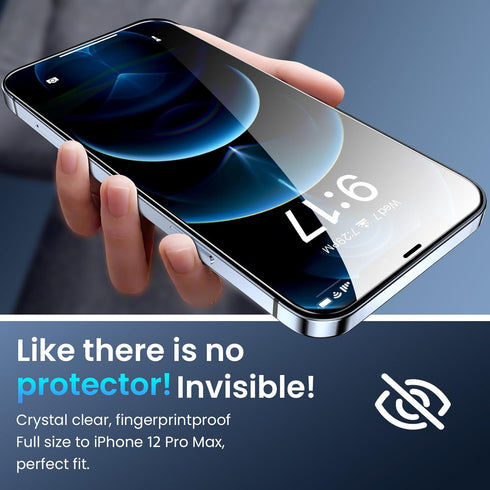 Fotbor iPhone 12 Pro Max Screen Protector & Camera Lens Protector, 3+3 Pack, HD Clear, Tempered Glass, Easy Install,