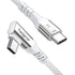 Fasgear 6ft USB C to USB C Cable, 90° Right Angle, 100W Fast Charge, 5A PD, Compatible with MacBook, iPad Pro, Galaxy