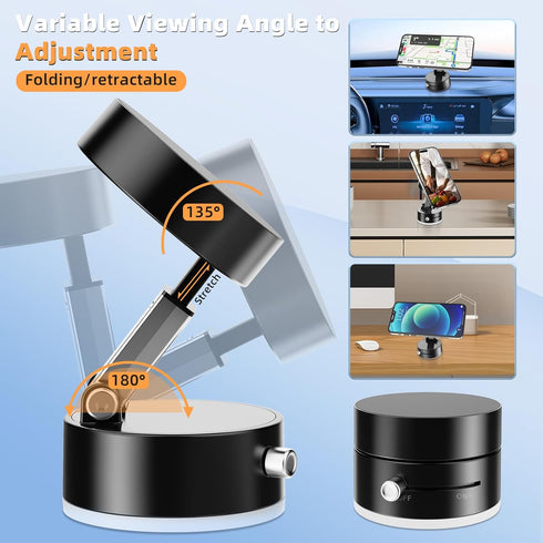 NEWFATE 2025 Vacuum Suction Magnetic Car Phone Holder, New Magnetic Suction Phone Mount, Adjustable Electric Vacuum