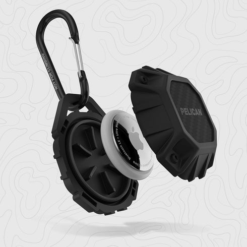 Pelican Marine AirTag Holder, Waterproof AirTag Keychain with Carabiner Clip, Impact Resistant Protective Apple Air Tag