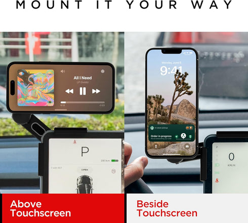 Compatible MagSafe Car Mount Charger, Foldable Dashboard Magnetic Wireless Charger for Tesla Model 3/Y