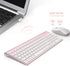 J JOYACCES Wireless Keyboard Mouse, Compact Ultra Slim 2.4G for Windows, Computer, Desktop, PC, Laptop (Pink)