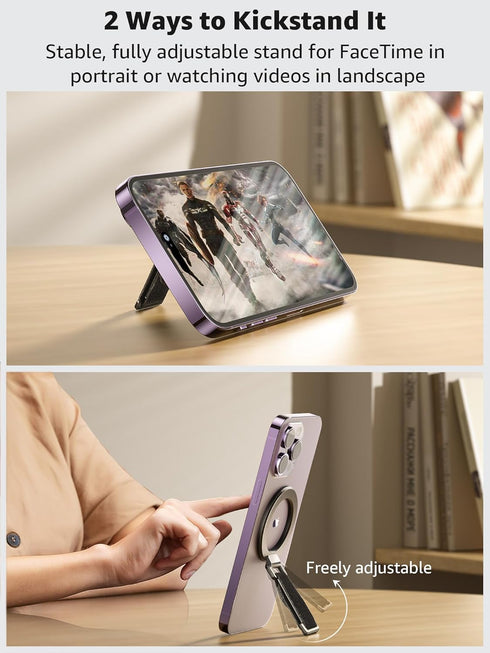 SUPERONE MagSafe Phone Grip with Finger Strap, Removable Magnetic Ring Holder with Kickstand for iPhone 15/14/13/12