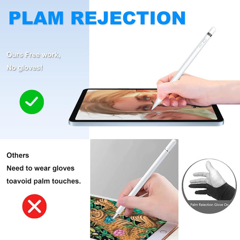 Stylus Pen for iPad 11th Generation & Pro/Air/Mini, Apple Pencil USB-C 15-Min Fast Charging, Palm Rejection