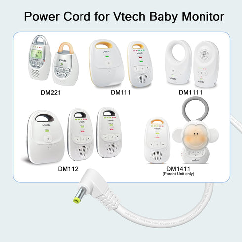 BENSN for Vtech Baby Monitor Power Cord, 6V Replacement Charger for Vtech Audio Baby Monitor DM221 DM111 DM112 DM1411(Parent Unit only) DM1111(White) by BENSN