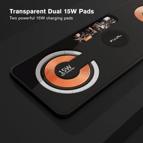 3 in 1 Magnetic Charging Pad, Double 15W Fast Wireless Charging Station for iPhone 15/14/13/12, Android, Apple Watch