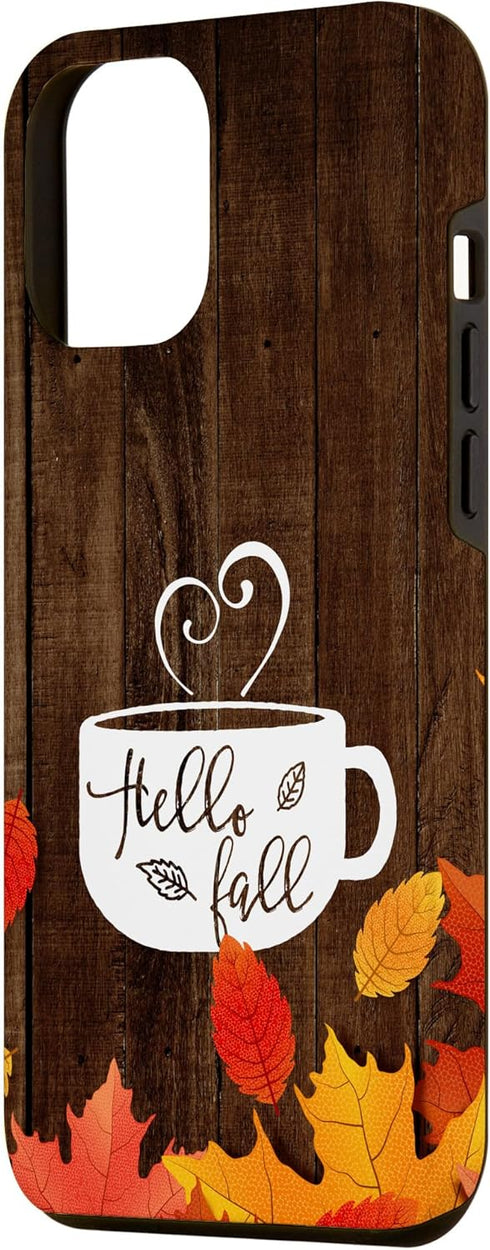 Happy Fall Coffee Mug Case for iPhone 12 Pro Max - Autumn Leaves Design