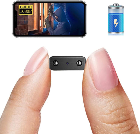 Smallest WiFi Camera, HD1080P Wireless Portable Camera with Night Vision, Motion Detection, Cloud Storage