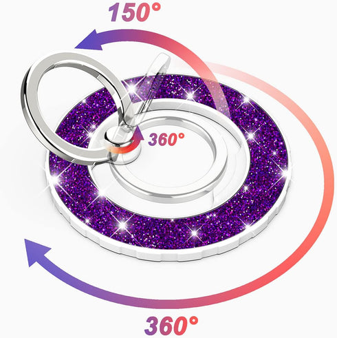 Magnetic Phone Ring Holder for MagSafe, Glitter Grip Compatible with iPhone 15 14 13 12 Pro Max, Pro, Plus, Mini