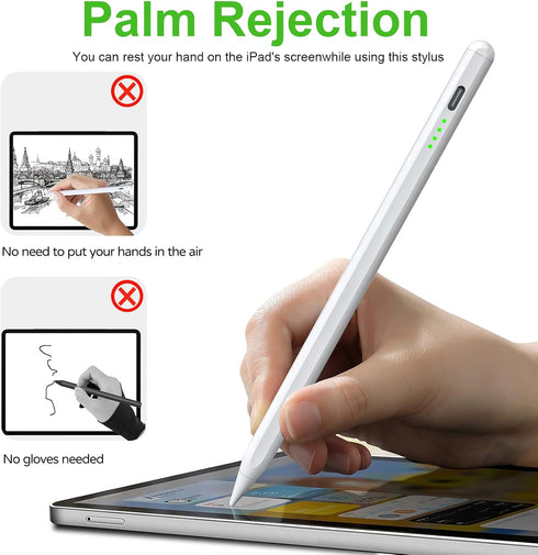 Stylus Pen for iPad 2018-2023, Active Pencil with Palm Rejection, Magnetic for iPad Pro 11/12.9, Air 5/4/3, Mini 6/5