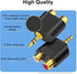 3.5mm to RCA Splitter Adapter - Gold Plated 3.5mm Male Stereo to 2 RCA Female Jack Y Plug Audio Converter (2 Pack)