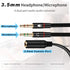 SaiTech IT 3.5mm Headphone Splitter for Computer, 3.5mm to 2 Dual Mic Audio Y Splitter Cable, 2 Pk Black