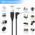 GINTOOYUN USB to DC Power Cable, USB 2.0 Male to 90 Degree Angle DC5525 Male Power Extension Charge Cord for LED Strip,