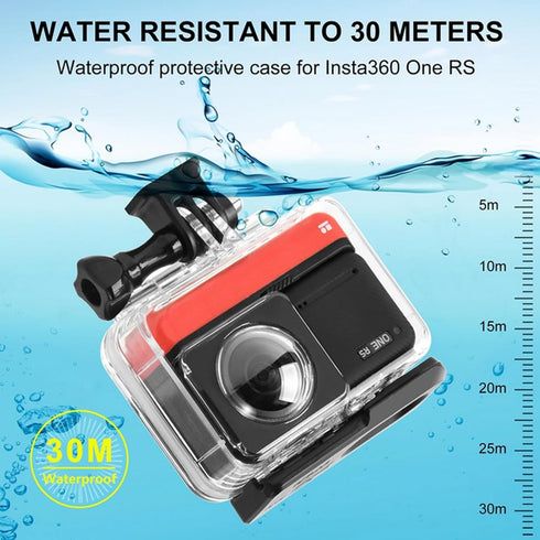 Waterproof Housing Case for Insta360 ONE RS 360 Underwater Diving Shell, 60M Protective Shell