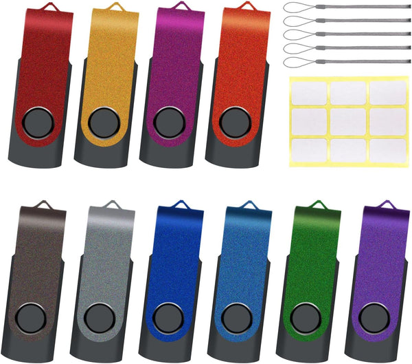 XUANREG 10 Pack 4GB USB Flash Drive,USB 2.0 Thumb Drive Jump Pen Drive