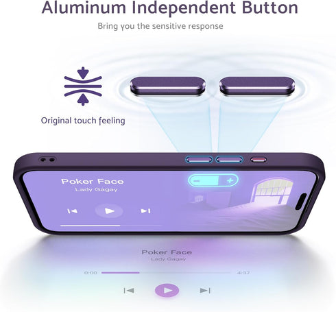 Anqrp iPhone 15 Pro Case, Dark Purple Soft Silicone Slim Anti-Scratch Protective Cover with Wireless Charging Support