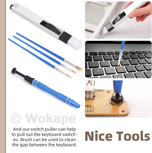 14Pcs Mechanical Keyboard Lube Kit, Includes Key Puller, Tweezers, Cleaning Brush, Lubrication Pens, Keycap Remover