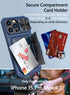 Vihibii for iPhone 15 Pro Max Wallet Case with Card Holder (4 Cards) & Slide Lens Protective Cover & Kickstand & Raised Edges Protect Screen, Shockproof Rugged Case for iPhone 15 Pro Max 6.7", Blue