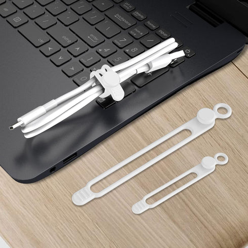 Nearockle 16PCS Silicone Cable Ties Cord Organizer, 4.5" & 7.1" Reusable Cable Management for Home, Office, Travel