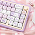 PBT Keycaps - MOA Profile 132 Keys Dye Sublimation Purple Cute Cat Customized Keycaps for ANSI Layout Cherry MX Switches