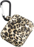 Seadream Silicone Leopard Pattern Protective Cover Case, Metal Keychain Compatible with Apple AirPods