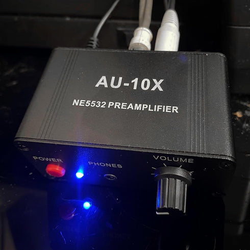 KH866 12V 20dB AUX10X NE5532, 3.5mm RCA Preamplifier, Audio Phono Preamp, Mini Stereo Headphone Signal Home Amplifier
