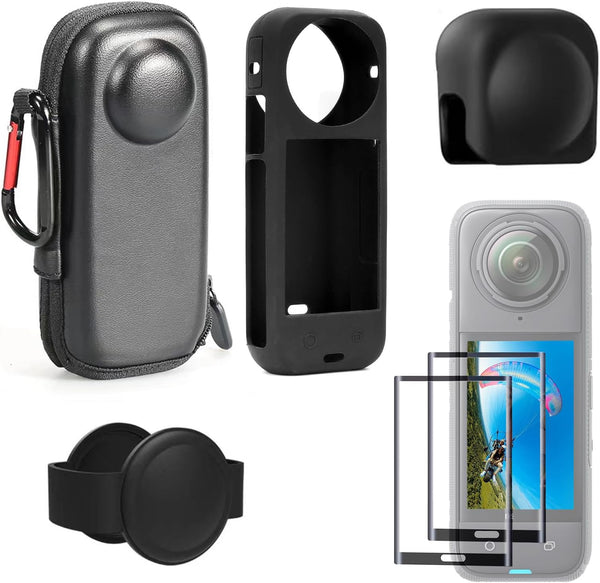 Insta360 X4 Accessories Kit, Bundle of Hard Shell Carry Case, Silicone Protective Case, Lens Guard