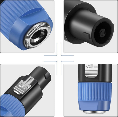 8 Pack NL4FC Speaker to 1/4 Adapter, Male to 1/4 inch TS Female Converter, 1/4 inch Female to NL4FC Male Connectors