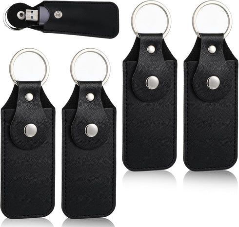 Gtziqa 4 Pcs Flash Drive Case, Leather Anti Lost Thumb USB Flash Drive