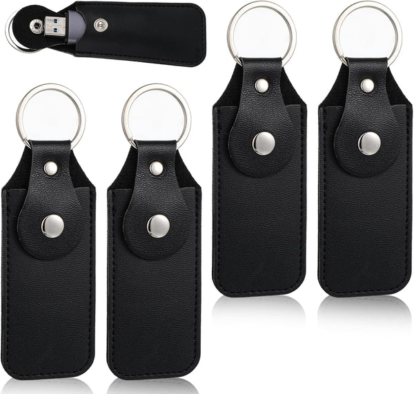Gtziqa 4 Pcs Flash Drive Case, Leather Anti Lost Thumb USB Flash Drive