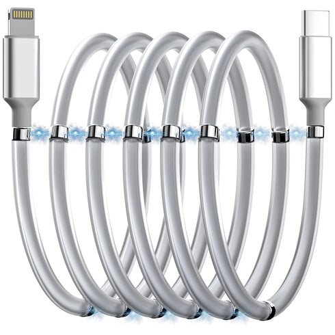 AICase Magnetic Type C to Lightning Cable: Super Organized Nano Data Cable for iPhone 14/13/12/11/Pro/Max/X/8/SE/iPad.