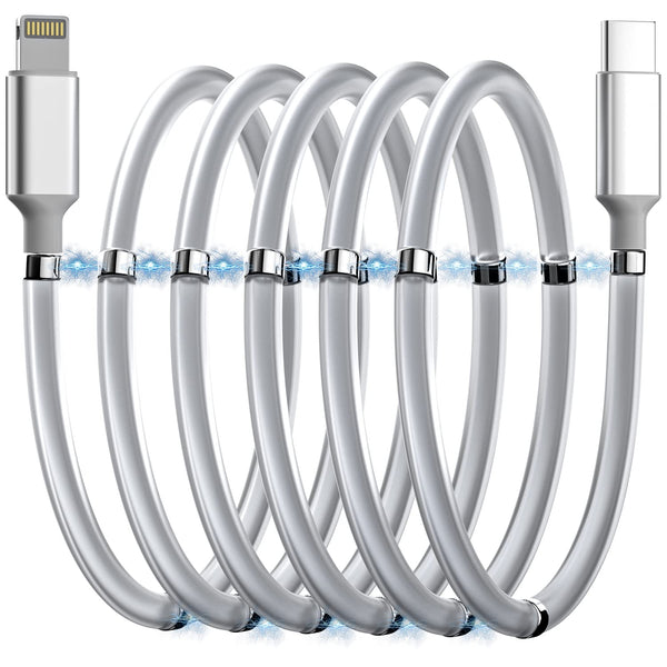 AICase Magnetic Type C to Lightning Cable: Super Organized Nano Data Cable for iPhone 14/13/12/11/Pro/Max/X/8/SE/iPad.