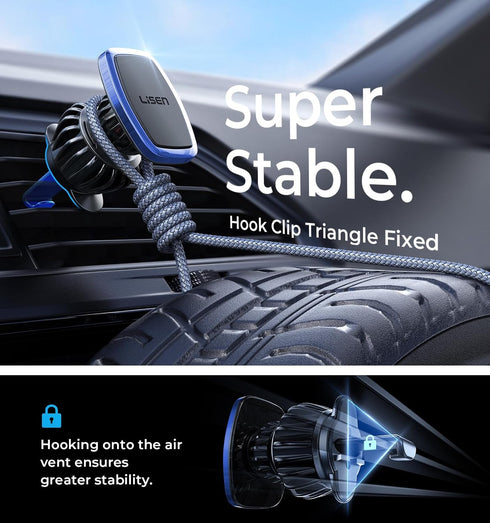 LISEN Magnetic Phone Holder for Car Samsung, 20X Powerful (Blue)