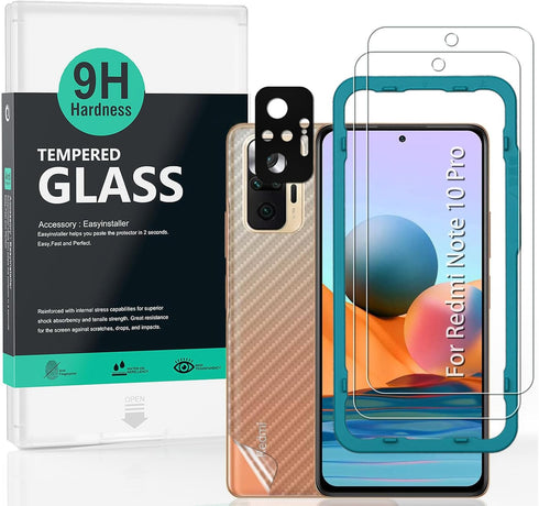 Ibywind Screen Protector for Redmi Note 10 Pro 4G - 2Pcs Tempered Glass, 1Pc Camera Lens Protector, Easy to Install
