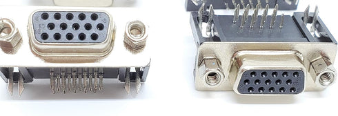 Pro D-Sub High Density DBHD15 Female Right Angle PCB Mount Connector, 10-Pack, 90 Degree D-Sub RHD15F - PC Accessories