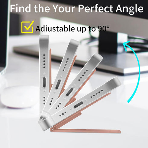 OBHEI Mini Phone Kickstand, Folding Invisible Portable Metal Cell Phone Stand Holder for Desk, Compatible with iPhone