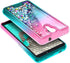 NZND Case for Cricket Icon 2 (2020) U325AC, Glitter Liquid Floating Waterfall Phone Case with Tempered Glass Protector