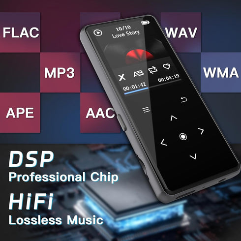 Vaktare Gud 128GB MP3 Player with Bluetooth, Portable Music Player with Built-in Speaker, Enjoying Your Digital Music