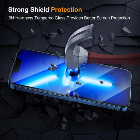 SIBEITU 3 Pack Screen Protector for iPhone 12 with 3 Pack Camera Lens Tempered Glass Protector, 6.1 Inch HD Clear