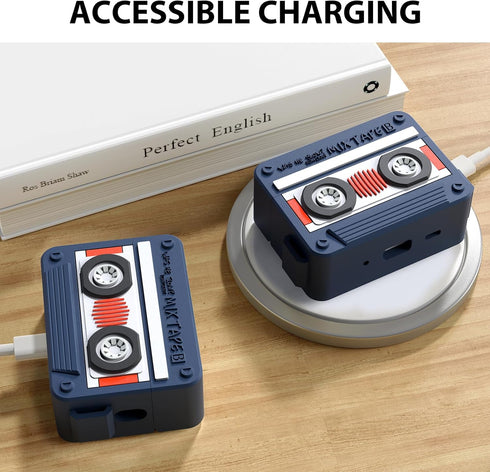 Filoto Cassette Tape Case Cover for Airpods Pro 2 - Cute Soft Silicone Protective Skin Cover with Cleaner Kit