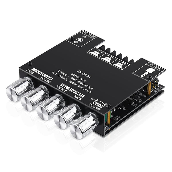 Bluetooth 5.0 Audio Amplifier Board, ZK-MT21 2.1 Channel 50W X 2 +100W