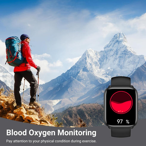 Smart Watch for Men Women, 1.8" Fitness Tracker with Heart Rate SpO2 Sleep Monitor, 100+ Sports, 5ATM Waterproof