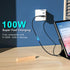 100W USB C to USB C Cable 1ft 3 Pack - 90 Degree Right Angle, Nylon Braided, Fast Charging for MacBook Pro, iPad Pro,