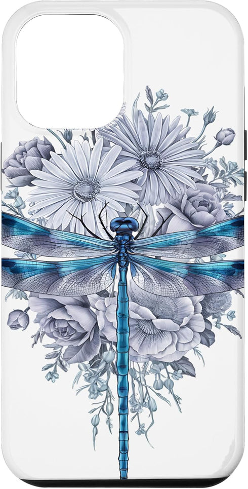 iPhone 13 Pro Max Blue Dragonfly Watercolor Art Case for Insects Lover, Earth Day