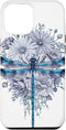 iPhone 13 Pro Max Blue Dragonfly Watercolor Art Case for Insects Lover, Earth Day